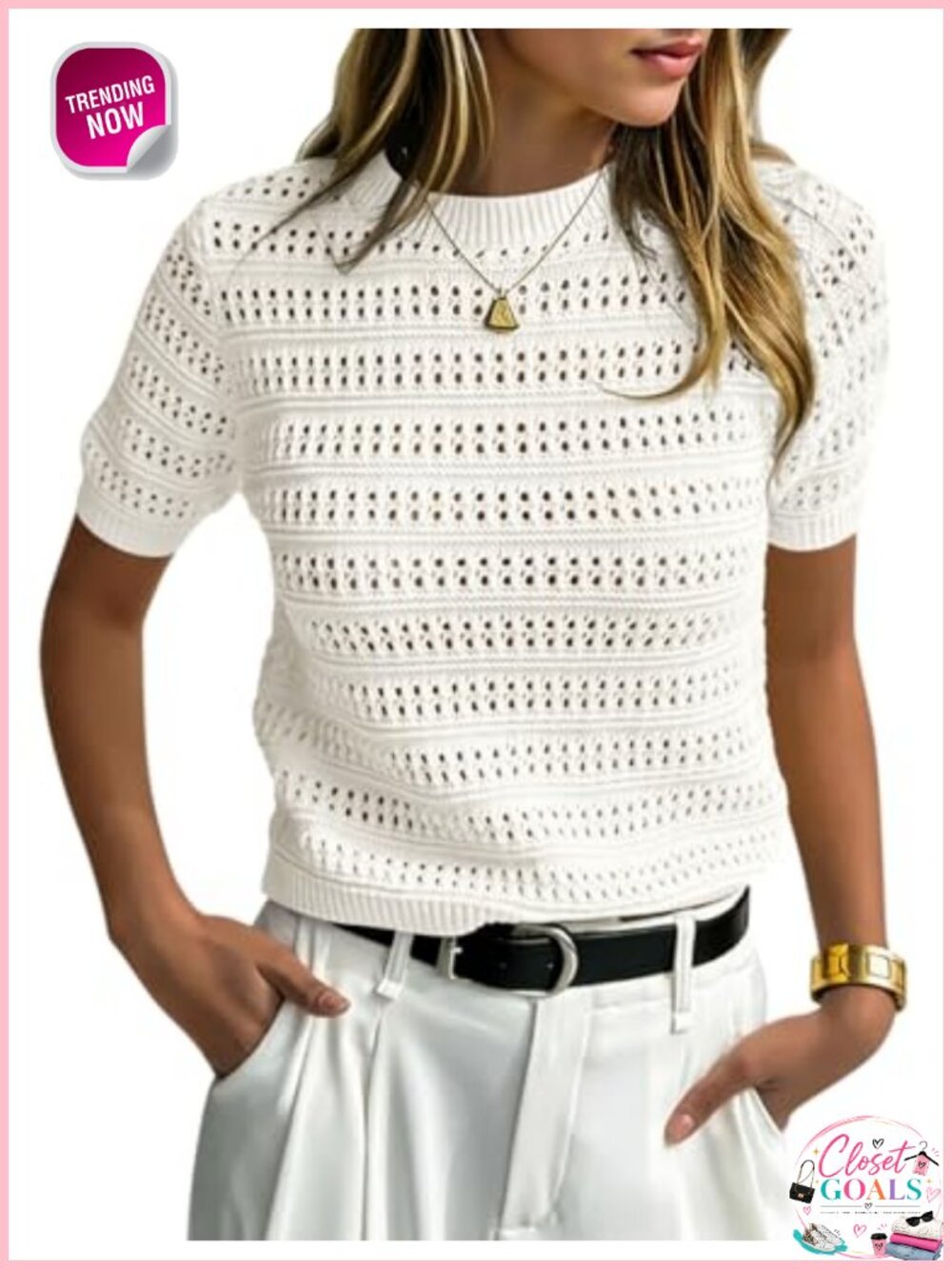 Crochet Knit Short Sleeve Sweater Pullover Boho Summer Beach Coverup